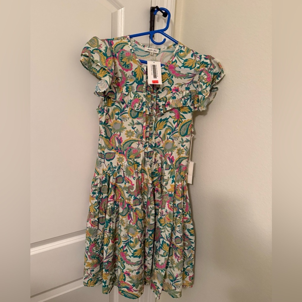 Floral Casual Dress with Ruffle Sleeves